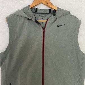Nike Gray Hooded Vest with Black Accents